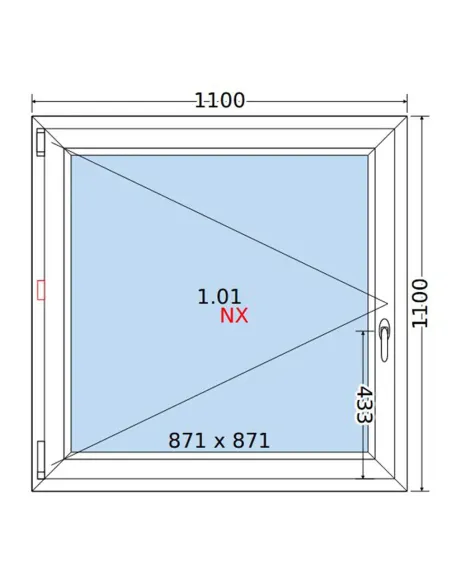 Okno PCV 110x110 cm Rozwierne Dwuszybowe Decco EkoSun 6