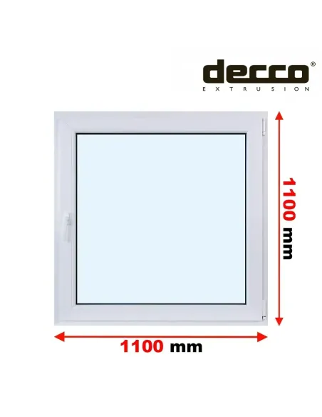 Okno PCV 110x110 cm Rozwierne Dwuszybowe Decco EkoSun 6