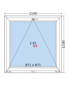Okno PCV 110x110 cm Uchylne Dwuszybowe Decco EkoSun 6 2