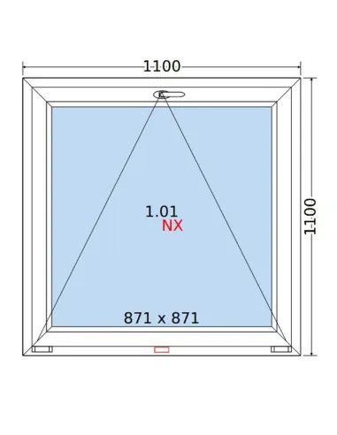 Okno PCV 110x110 cm Uchylne Dwuszybowe Decco EkoSun 6