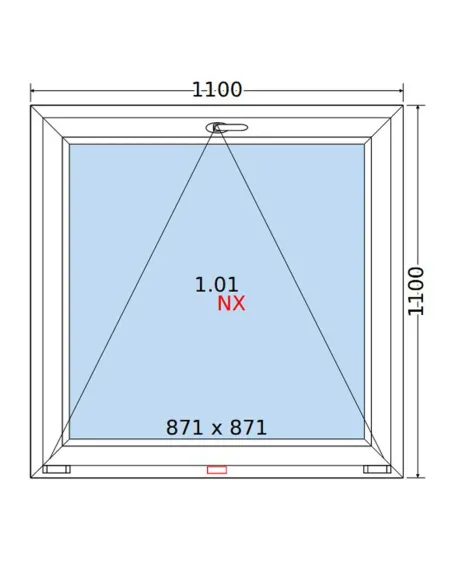 Okno PCV 110x110 cm Uchylne Dwuszybowe Decco EkoSun 6