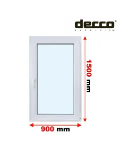 Okno PCV 90x150 cm Rozwierne Dwuszybowe Decco EkoSun 6