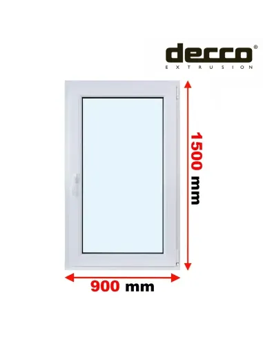 Okno PCV 90x150 cm Rozwierne Dwuszybowe Decco EkoSun 6