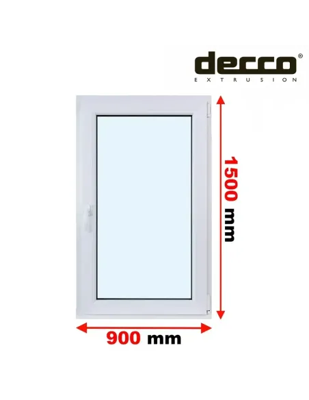 Okno PCV 90x150 cm Rozwierne Dwuszybowe Decco EkoSun 6