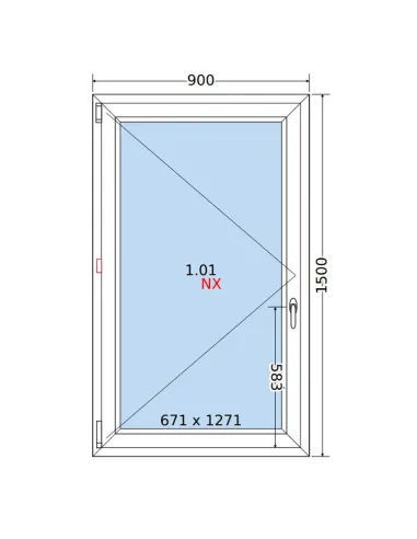 Okno PCV 90x150 cm Rozwierne Dwuszybowe Decco EkoSun 6
