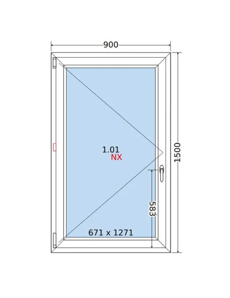Okno PCV 90x150 cm Rozwierne Dwuszybowe Decco EkoSun 6