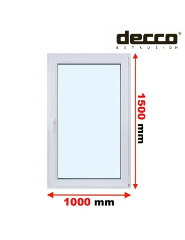Okno PCV 100x150 cm Rozwierne Dwuszybowe Decco EkoSun 6