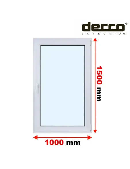 Okno PCV 100x150 cm Rozwierne Dwuszybowe Decco EkoSun 6