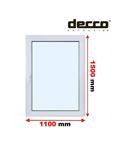 Okno PCV 110x150 cm Rozwierne Dwuszybowe Decco EkoSun 6