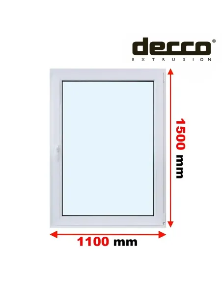 Okno PCV 110x150 cm Rozwierne Dwuszybowe Decco EkoSun 6