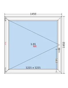 Okno PCV 145x145 cm Rozwierne Dwuszybowe Decco EkoSun 6 2