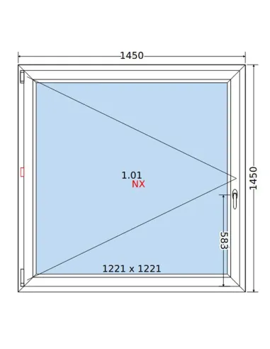 Okno PCV 145x145 cm Rozwierne Dwuszybowe Decco EkoSun 6