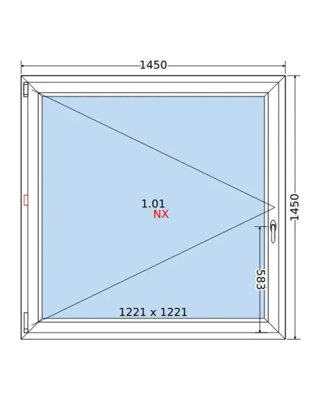 Okno PCV 145x145 cm Rozwierne Dwuszybowe Decco EkoSun 6
