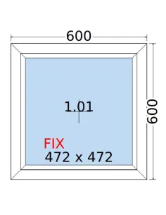 Okno PCV 60x60 cm FIX (Stałe) Dwuszybowe Decco EkoSun 6 2