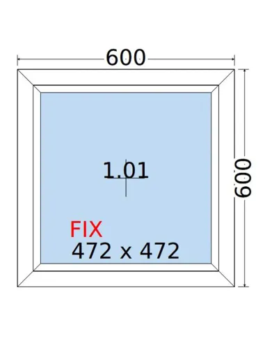 Okno PCV 60x60 cm FIX (Stałe) Dwuszybowe Decco EkoSun 6