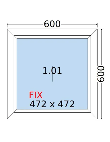 Okno PCV 60x60 cm FIX (Stałe) Dwuszybowe Decco EkoSun 6