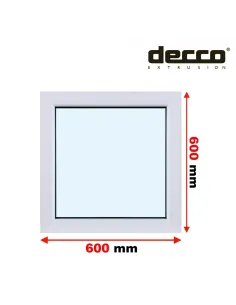 Okno PCV 60x60 cm FIX (Stałe) Dwuszybowe Decco EkoSun 6