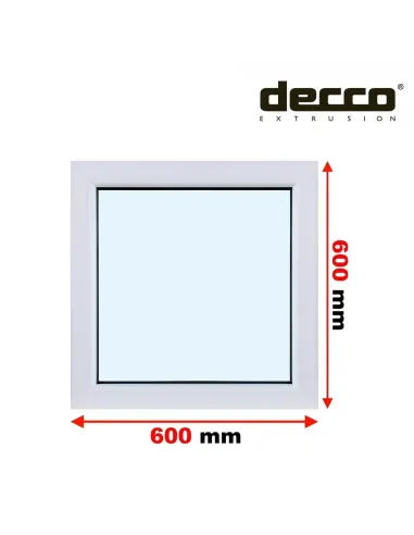 Okno PCV 60x60 cm FIX (Stałe) Dwuszybowe Decco EkoSun 6