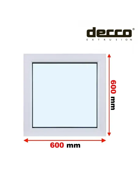 Okno PCV 60x60 cm FIX (Stałe) Dwuszybowe Decco EkoSun 6