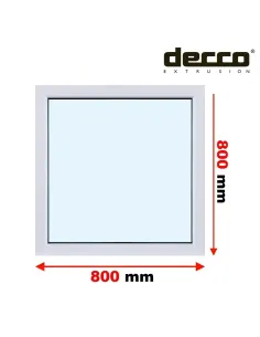 Okno PCV 80x80 cm FIX (Stałe) Dwuszybowe Decco EkoSun 6