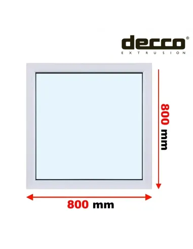 Okno PCV 80x80 cm FIX (Stałe) Dwuszybowe Decco EkoSun 6