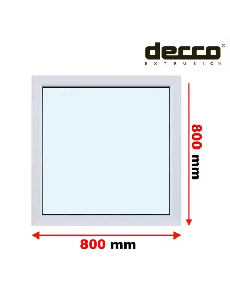 Okno PCV 80x80 cm FIX (Stałe) Dwuszybowe Decco EkoSun 6