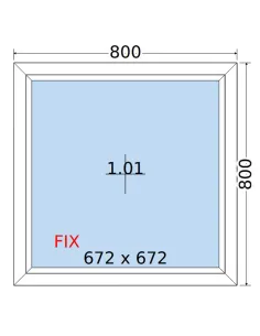 Okno PCV 80x80 cm FIX (Stałe) Dwuszybowe Decco EkoSun 6 2
