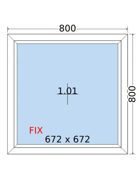Okno PCV 80x80 cm FIX (Stałe) Dwuszybowe Decco EkoSun 6