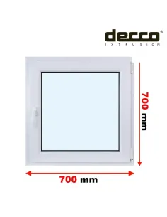 Okno PCV 70x70 cm Rozwierno-Uchylne Dwuszybowe Decco EkoSun 6