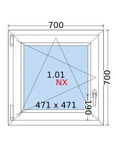 Okno PCV 70x70 cm Rozwierno-Uchylne Dwuszybowe Decco EkoSun 6 2