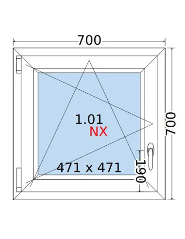 Okno PCV 70x70 cm Rozwierno-Uchylne Dwuszybowe Decco EkoSun 6