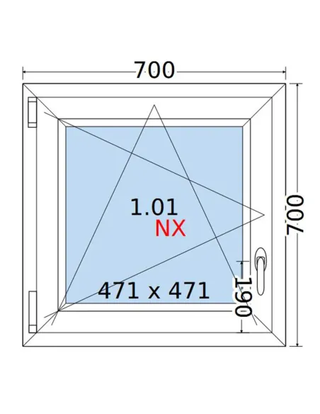 Okno PCV 70x70 cm Rozwierno-Uchylne Dwuszybowe Decco EkoSun 6