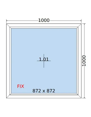 Okno PCV 100x100 cm FIX (Stałe) Dwuszybowe Decco EkoSun 6