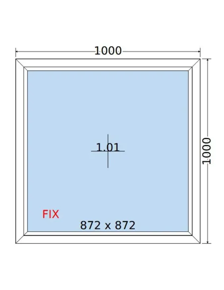 Okno PCV 100x100 cm FIX (Stałe) Dwuszybowe Decco EkoSun 6