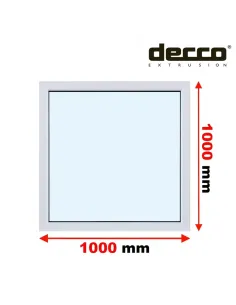 Okno PCV 100x100 cm FIX (Stałe) Dwuszybowe Decco EkoSun 6