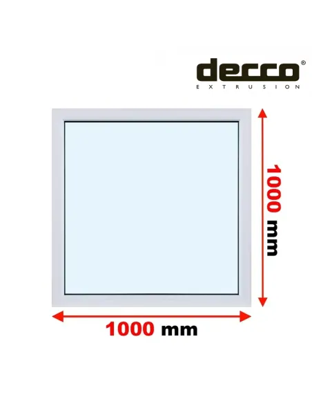 Okno PCV 100x100 cm FIX (Stałe) Dwuszybowe Decco EkoSun 6