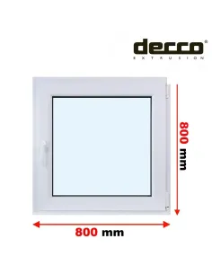 Okno PCV 80x80 cm Rozwierno-Uchylne Dwuszybowe Decco EkoSun 6