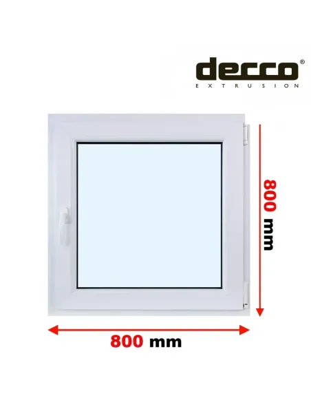 Okno PCV 80x80 cm Rozwierno-Uchylne Dwuszybowe Decco EkoSun 6
