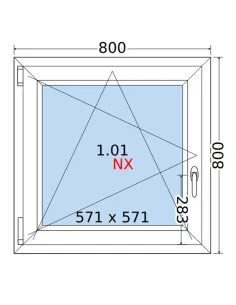 Okno PCV 80x80 cm Rozwierno-Uchylne Dwuszybowe Decco EkoSun 6 2