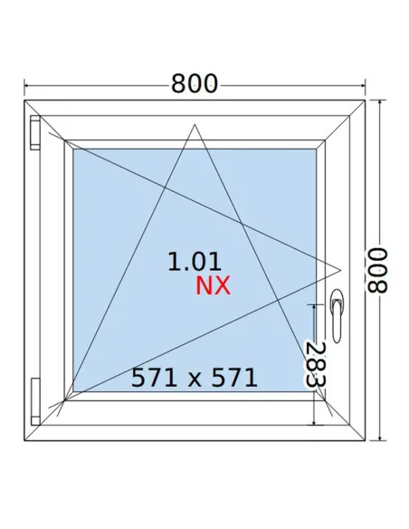 Okno PCV 80x80 cm Rozwierno-Uchylne Dwuszybowe Decco EkoSun 6