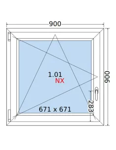 Okno PCV 90x90 cm Rozwierno-Uchylne Dwuszybowe Decco EkoSun 6 2