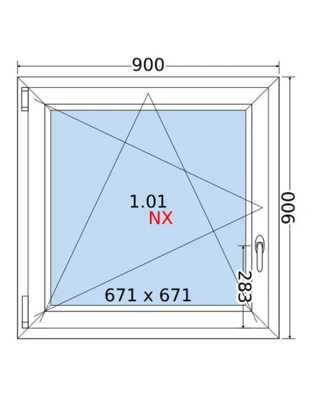 Okno PCV 90x90 cm Rozwierno-Uchylne Dwuszybowe Decco EkoSun 6