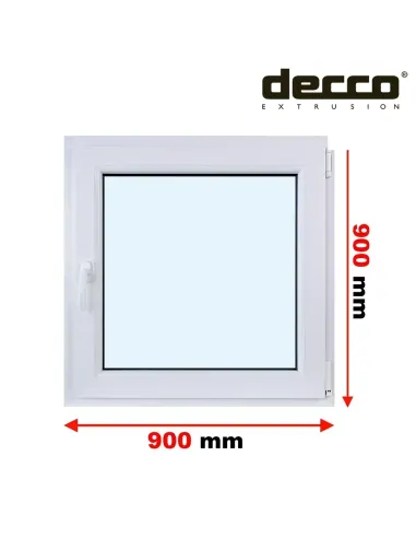 Okno PCV 90x90 cm Rozwierno-Uchylne Dwuszybowe Decco EkoSun 6