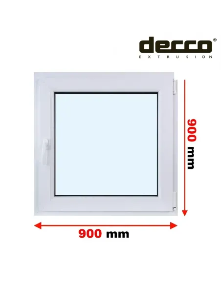 Okno PCV 90x90 cm Rozwierno-Uchylne Dwuszybowe Decco EkoSun 6