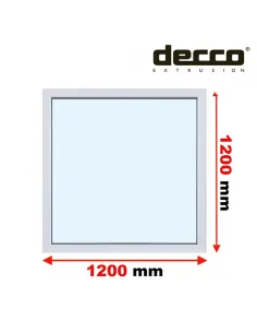 Okno PCV 120x120 cm FIX (Stałe) Dwuszybowe Decco EkoSun 6