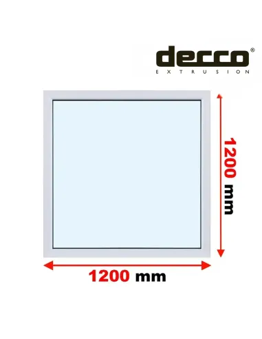 Okno PCV 120x120 cm FIX (Stałe) Dwuszybowe Decco EkoSun 6