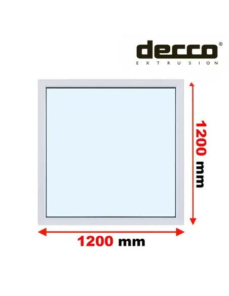 Okno PCV 120x120 cm FIX (Stałe) Dwuszybowe Decco EkoSun 6