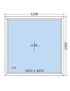 Okno PCV 120x120 cm FIX (Stałe) Dwuszybowe Decco EkoSun 6 2