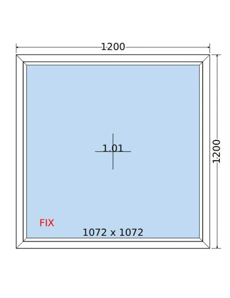 Okno PCV 120x120 cm FIX (Stałe) Dwuszybowe Decco EkoSun 6