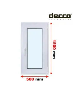 Okno PCV 50x150 cm Rozwierno-Uchylne Dwuszybowe Decco EkoSun 6